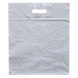 Igelitové tašky LDPE s průhmatem - bílá / 60 x 55 cm